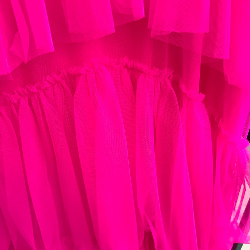 π π NEXT/UP Neon Pink Mesh Tiered Gown Corset Bodice Party 2 Sizes 9/10 & 11/12 - Picture 10 of 17